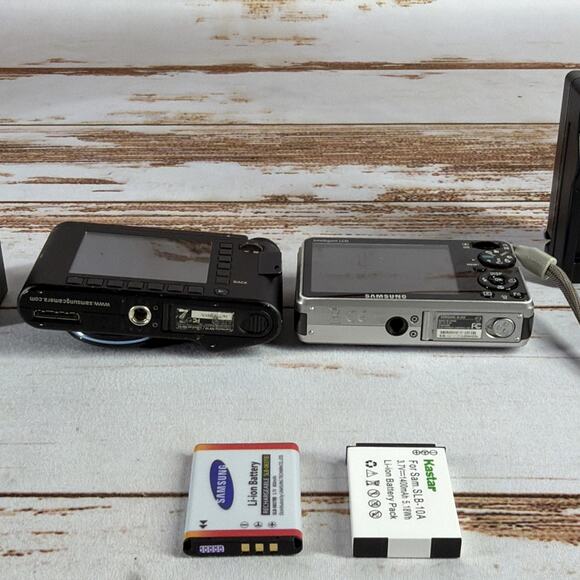 Samsung NV10 & SL202 Digital Cameras Parts Lot w/ Batteries & Chargers - Picture 7 of 7